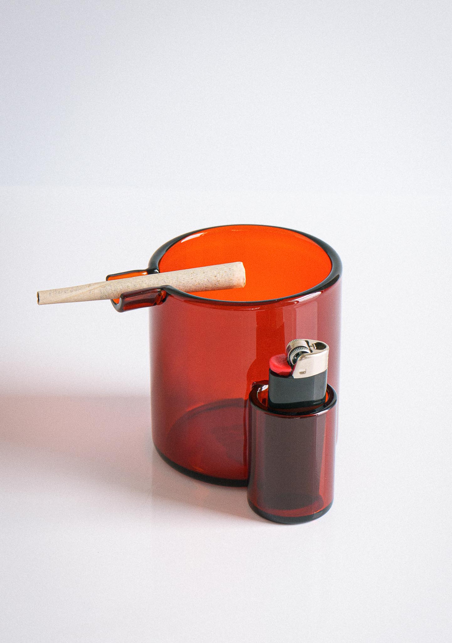 GLASS CUP ASHTRAY - AMBER