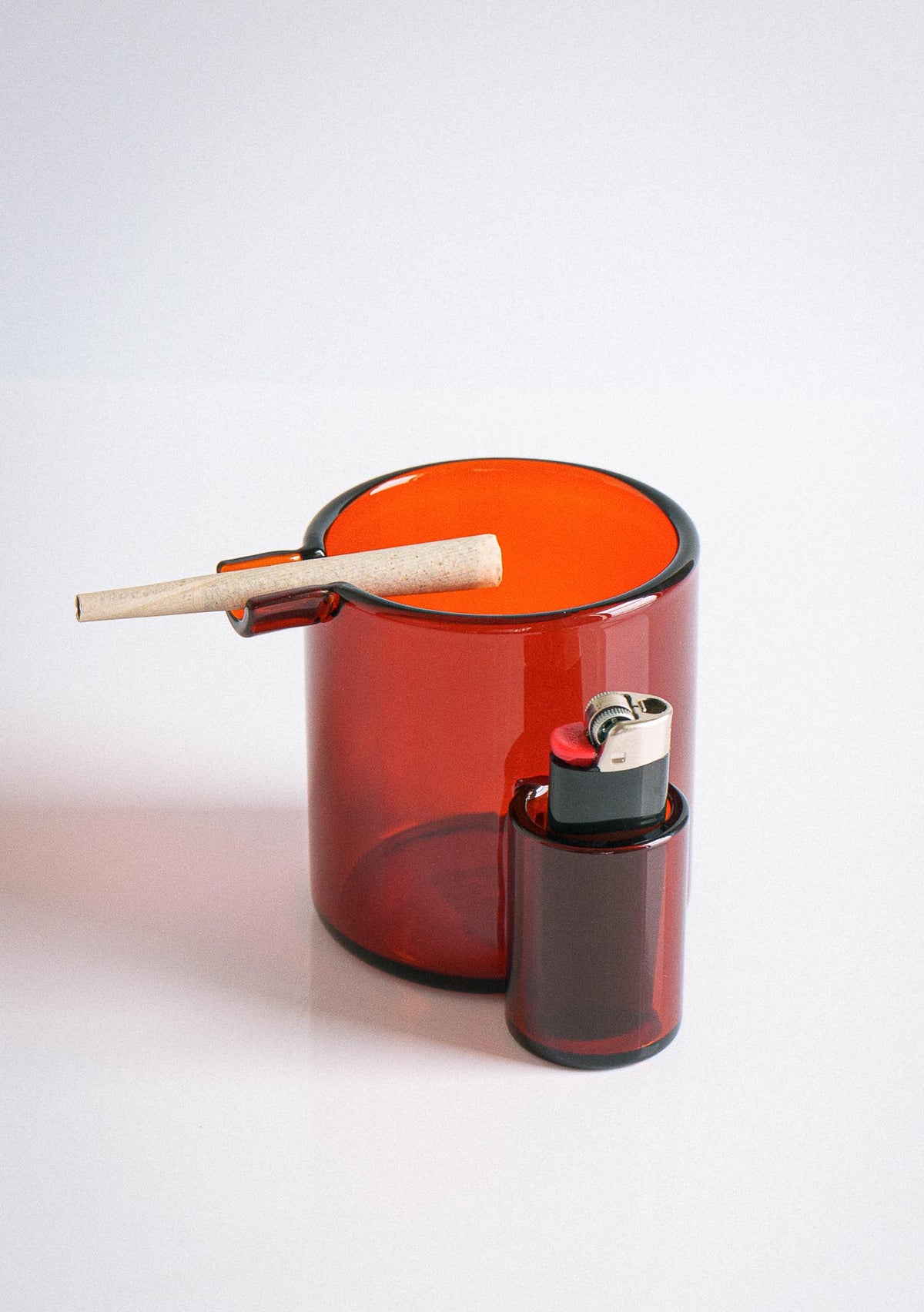 GLASS CUP ASHTRAY - AMBER