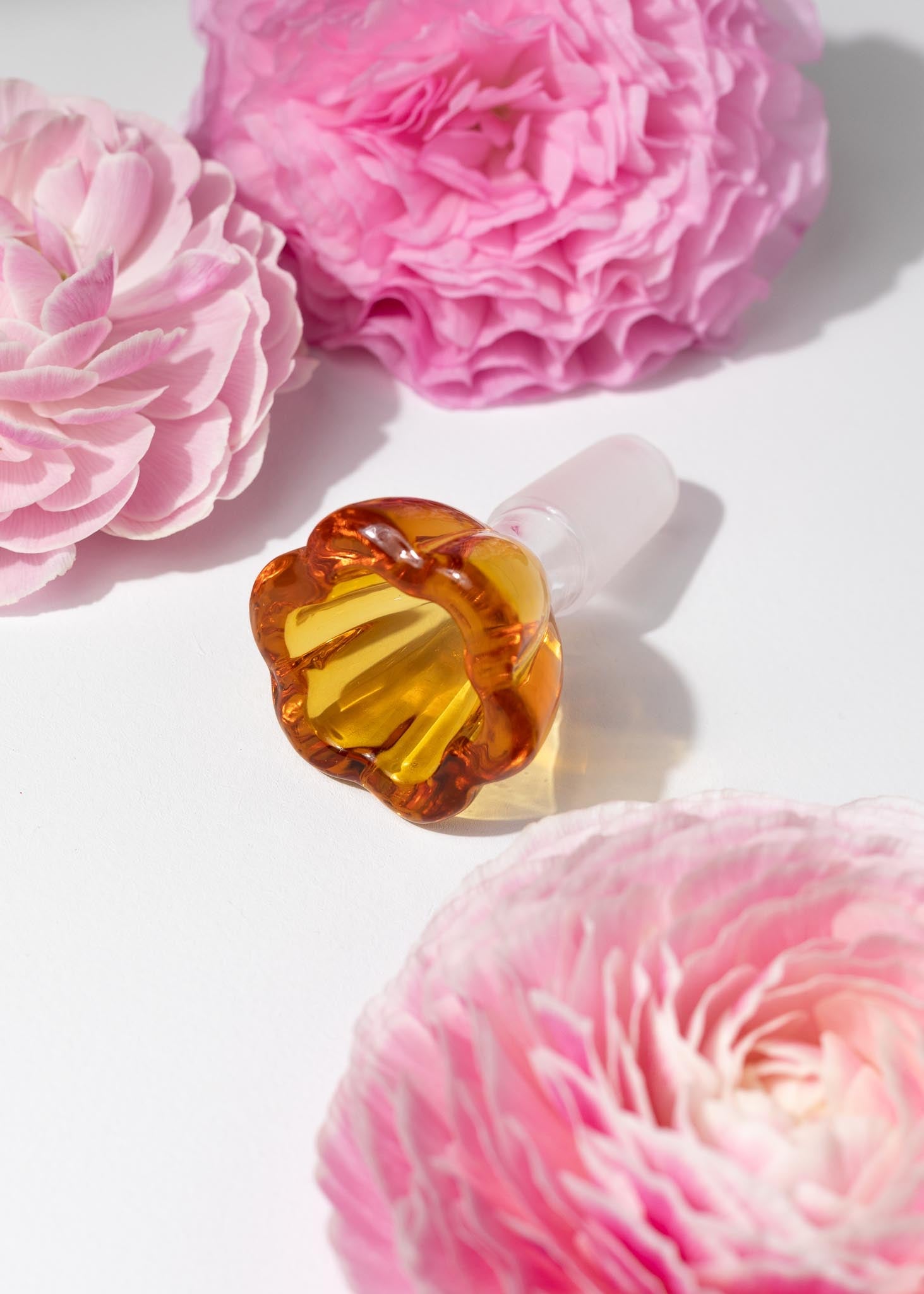 amber flower bowl for bong