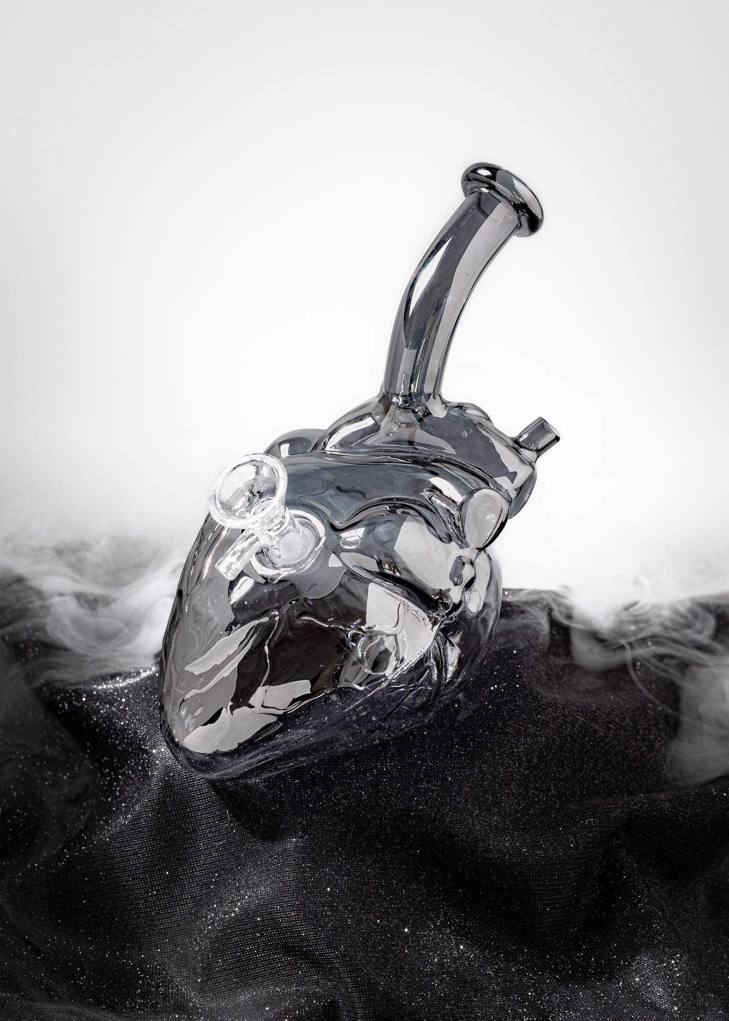 GUNMETAL ANATOMICAL HEART BONG