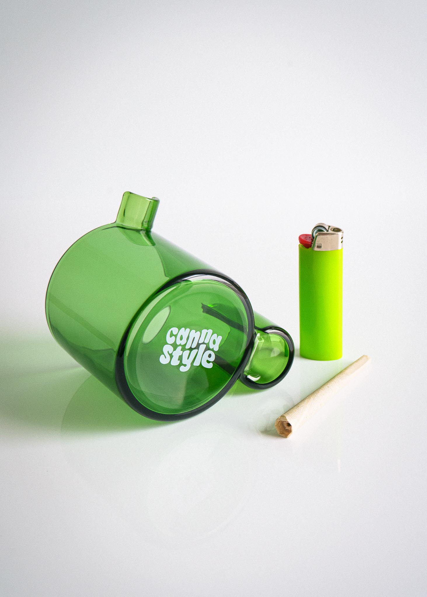 GLASS CUP ASHTRAY - GREEN
