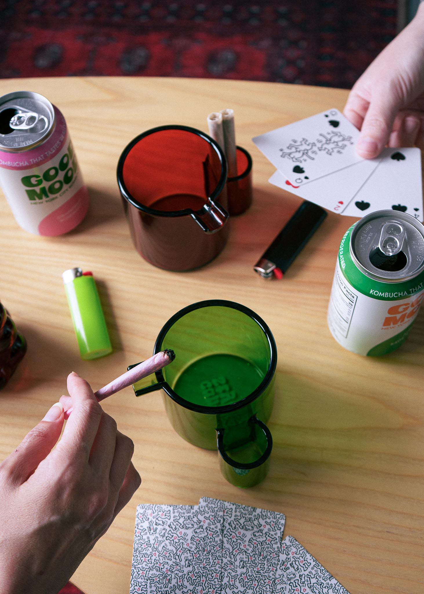 GLASS CUP ASHTRAY - GREEN