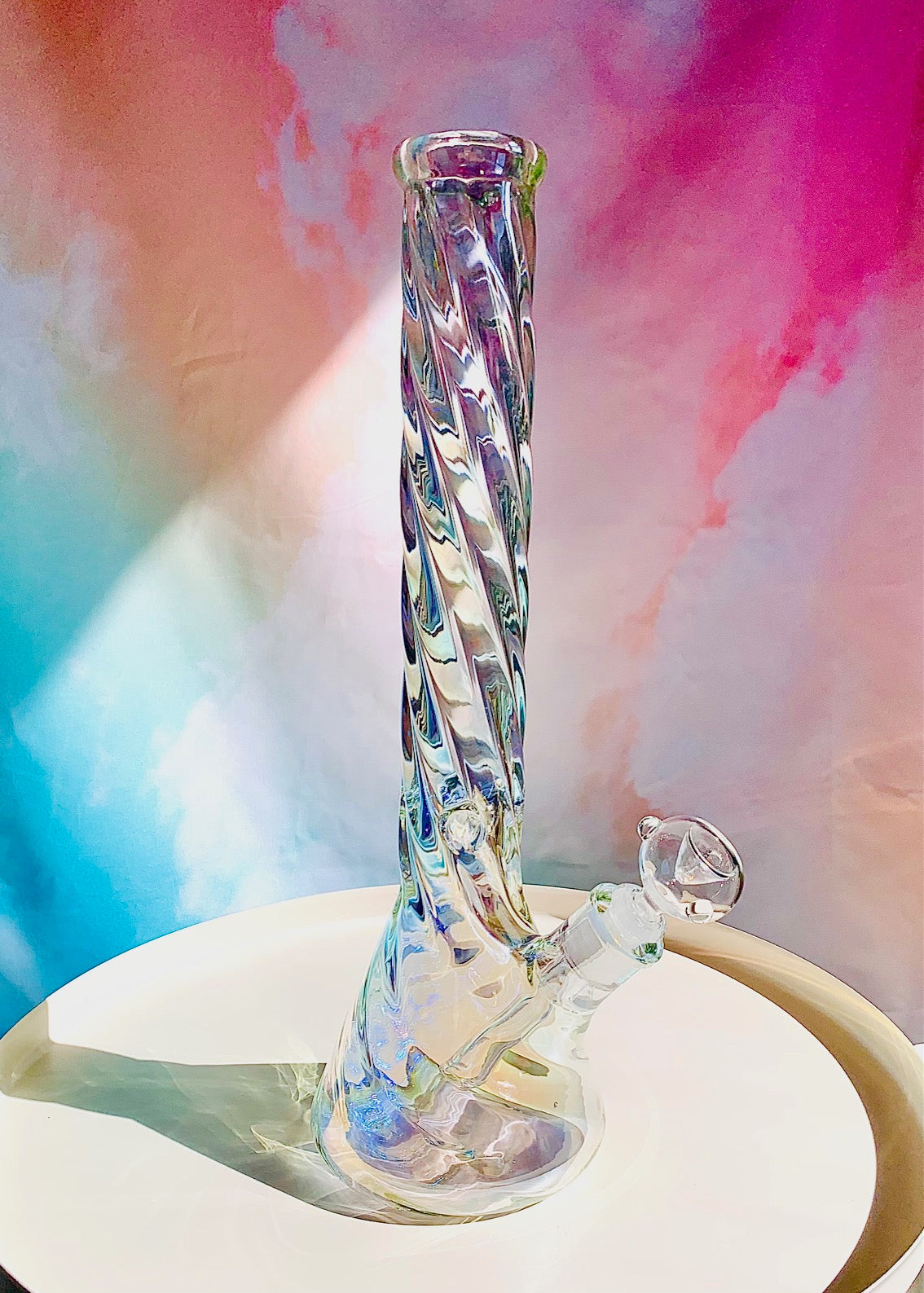 IRIDESCENT SWIRL BONG 16"