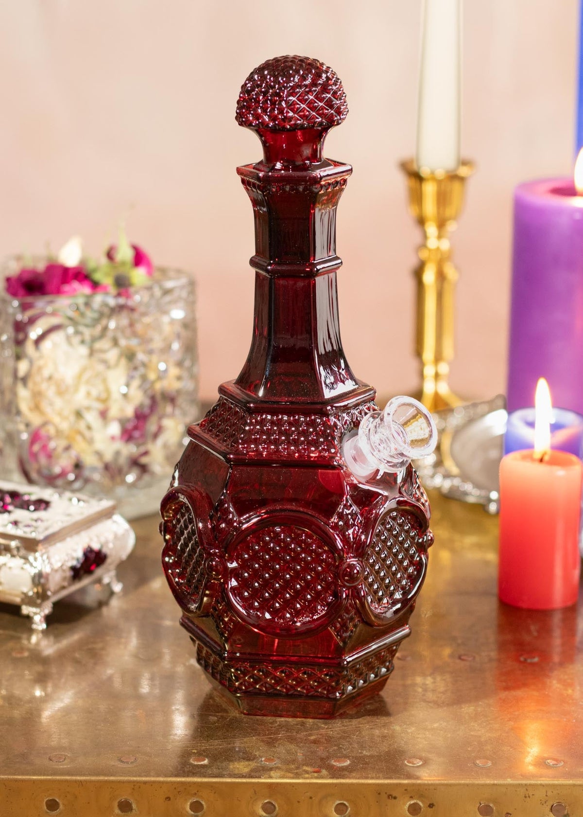 RUBY RED DECANTER BONG