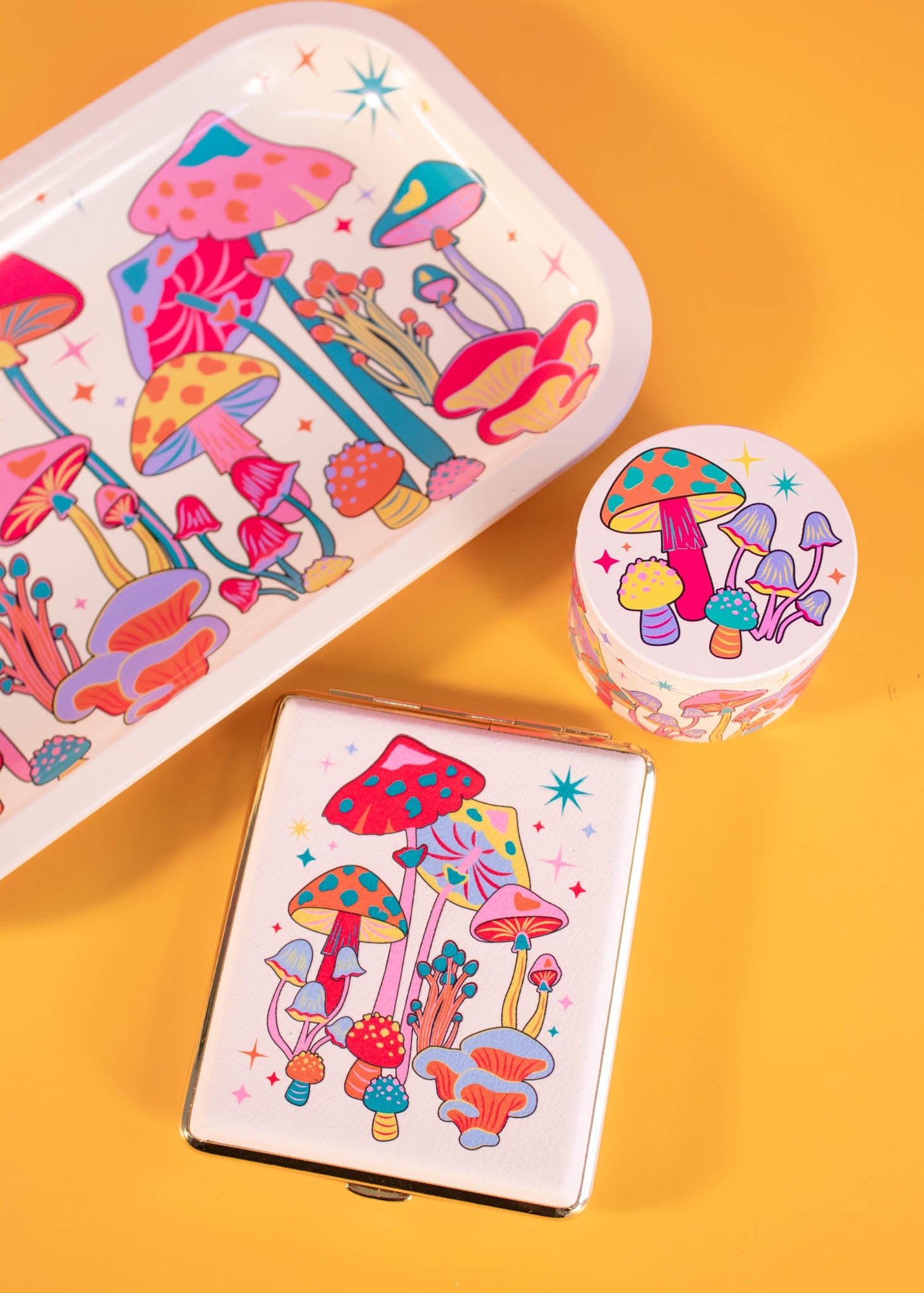 colorful mushroom smoking accessories