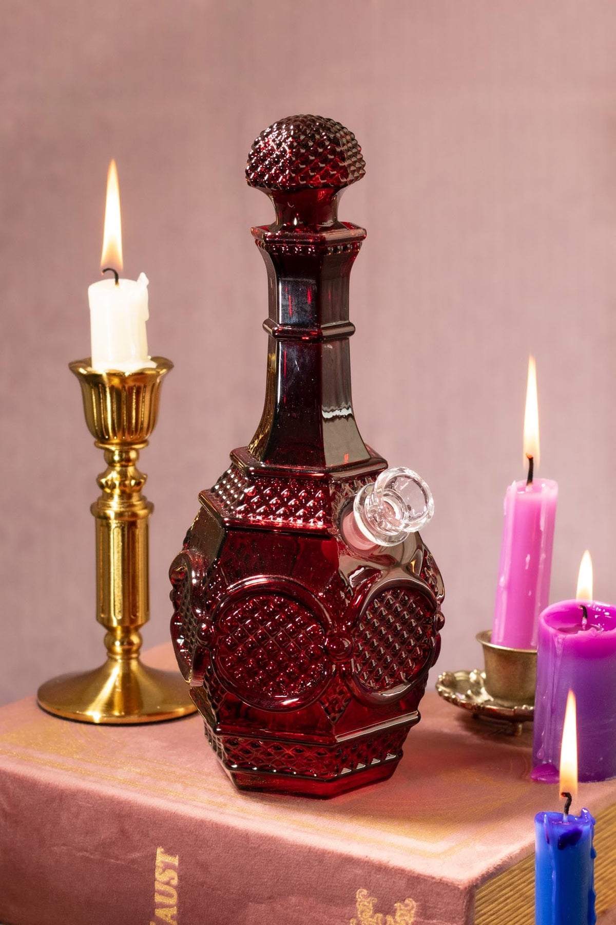 RUBY RED DECANTER BONG