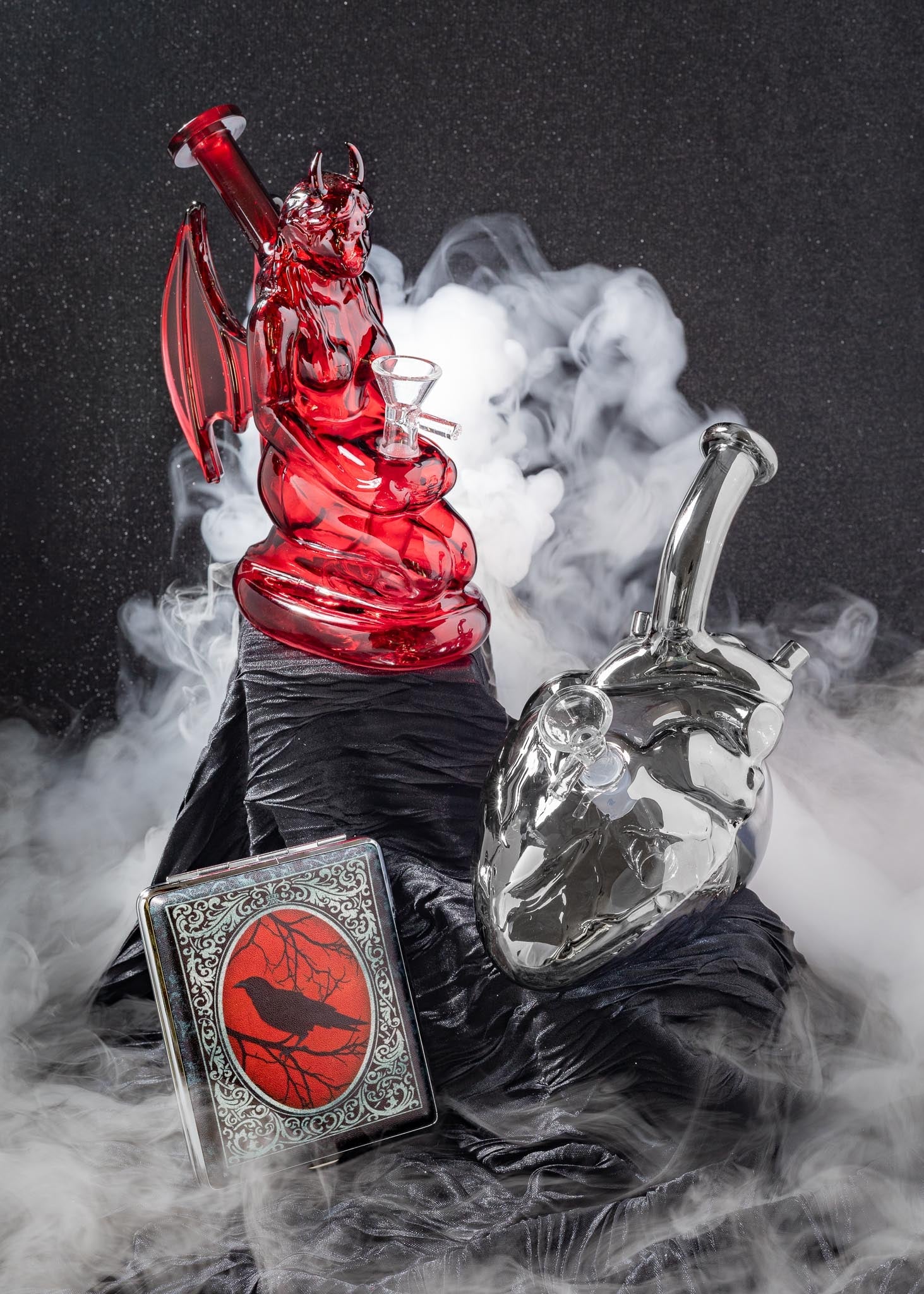 GUNMETAL ANATOMICAL HEART BONG