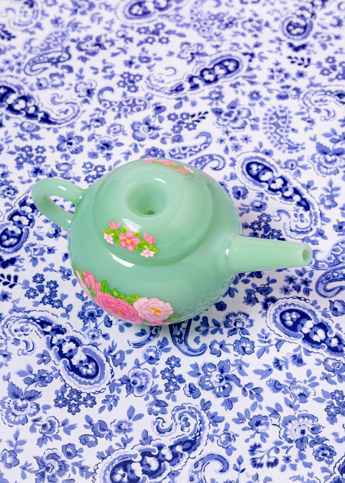 JADE FLORAL TEAPOT PIPE