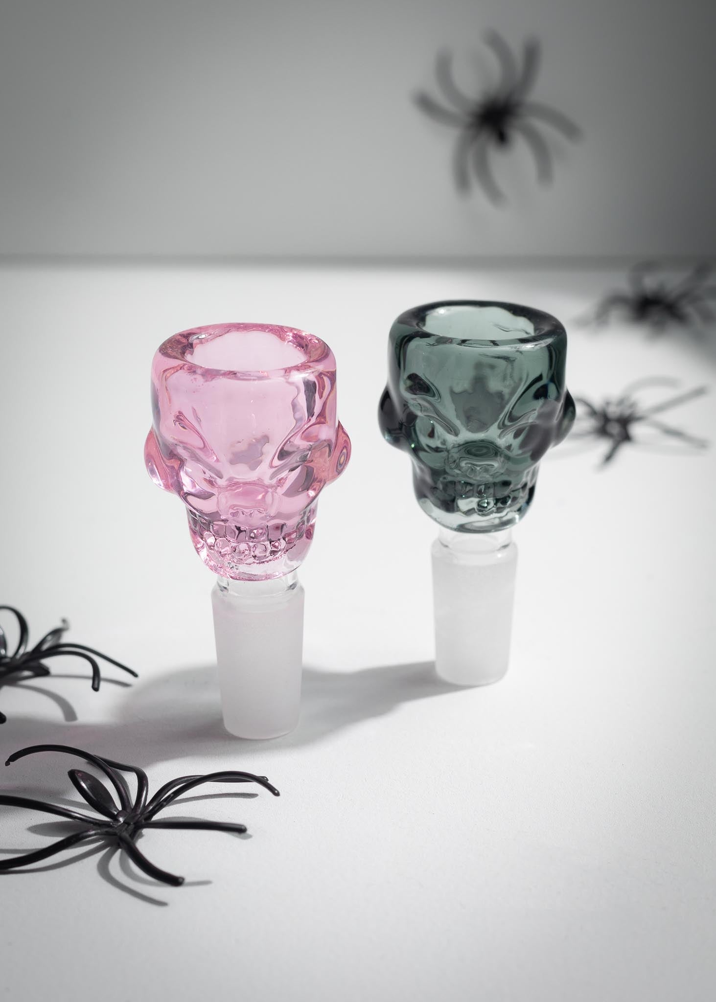 BLACK AND PINK SKULL BOWL FOR BONG