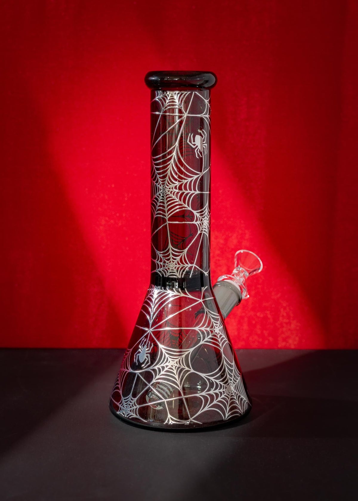 SILVER SPIDERWEBS BONG 10”